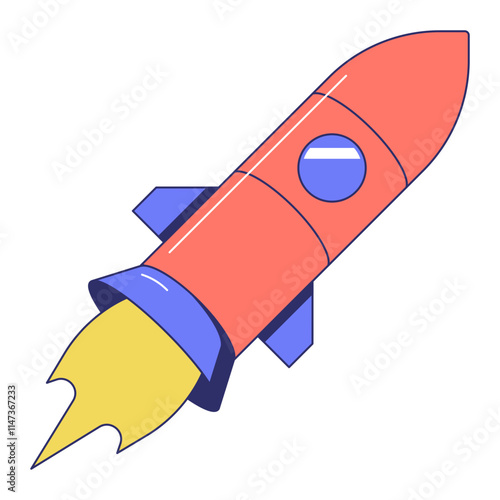 Launch rocket Illustration depicting a rocket taking off into space