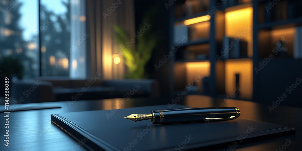 Office Desk With Pen Office Desk With Pen