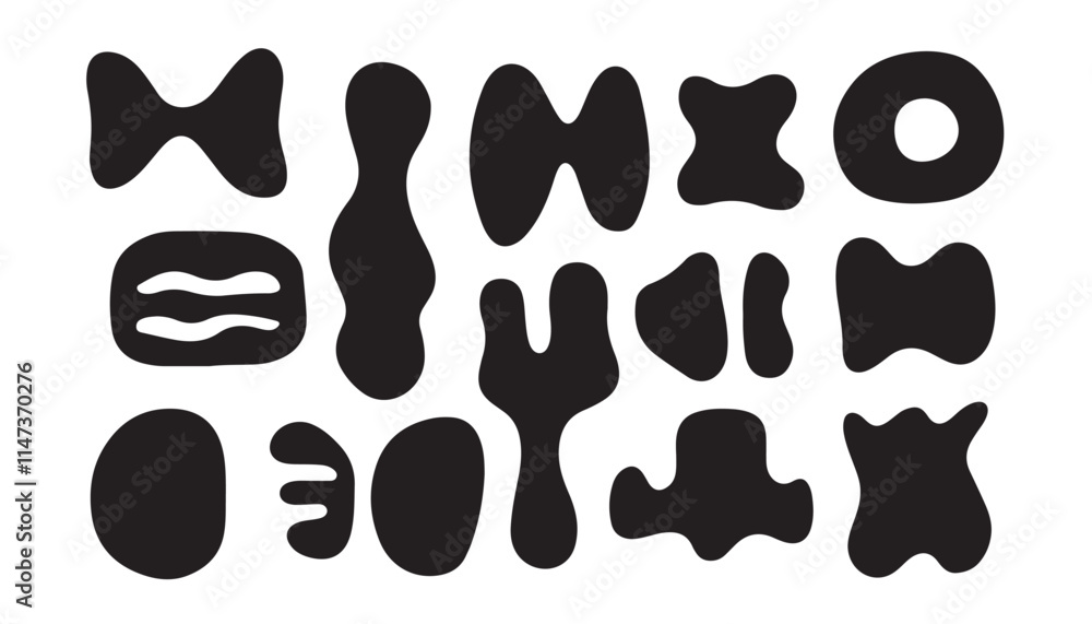 Modern Black and White Organic Vector PackPrint Modern Black and White Organic Vector PackPrint