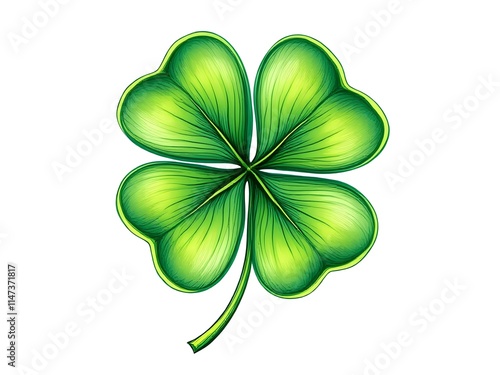 four leaf clover shamrock isolated on white