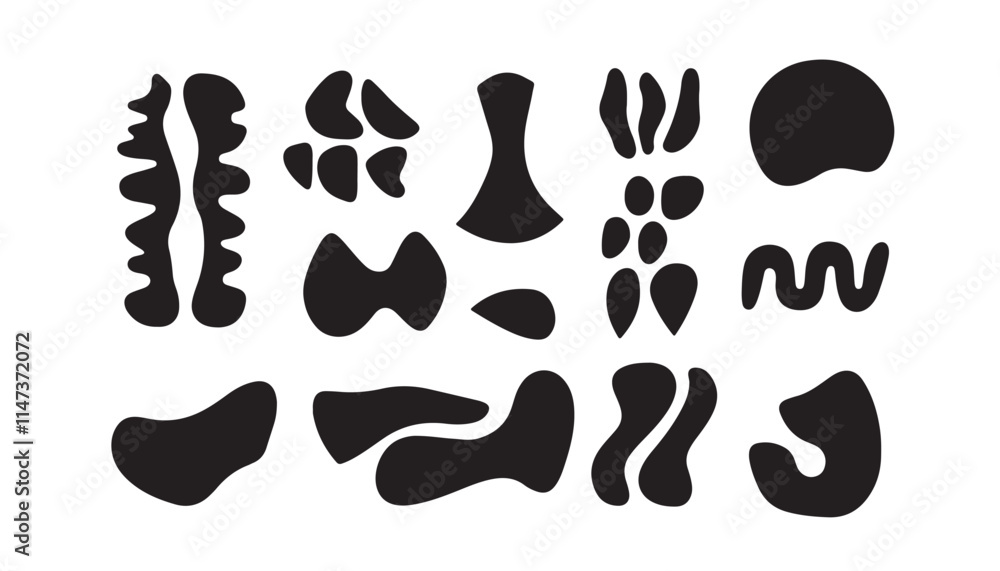 Contemporary Black and White Vector Abstract Shapes Contemporary Black and White Vector Abstract Shapes