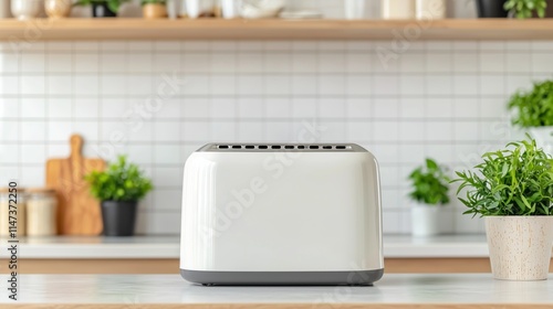 Modern kitchen toaster cozy home appliance photography bright environment front view culinary essentials