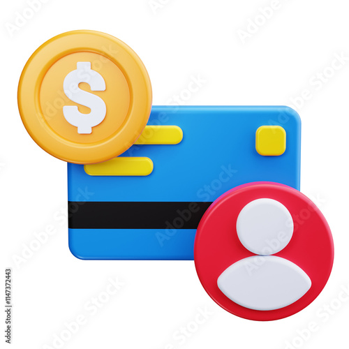 credit card account 3d render icons photo