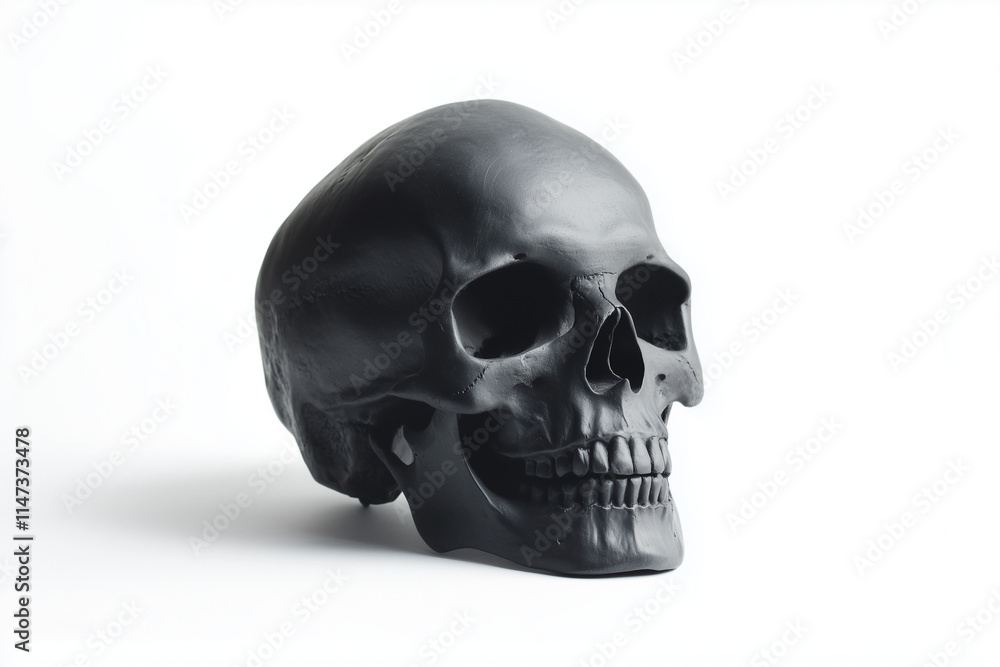 Black human skull isolated on white background... Black human skull isolated on white background...