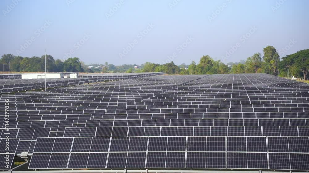 Solar power plant(solar cell) on summer season, hot climate causes increased power production, Alternative energy to conserve the world's energy, Photovoltaic module idea for clean energy production. Solar power plant(solar cell) on summer season, hot climate causes increased power production, Alternative energy to conserve the world's energy, Photovoltaic module idea for clean energy production.