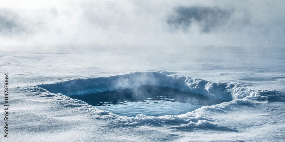 Obraz premium Mystical icy lake with pristine water and misty surroundings