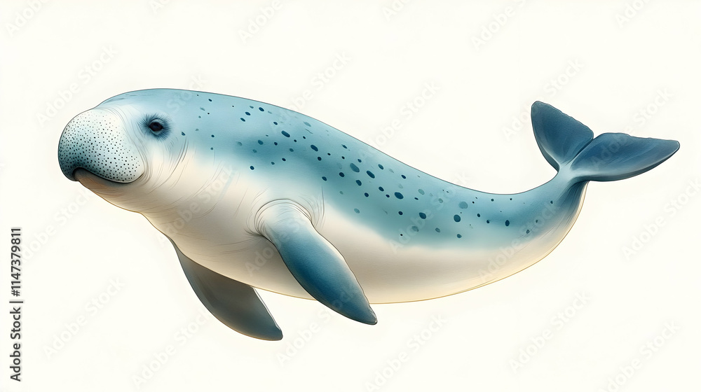 Dugong Swimming Gracefully in Clear Water Dugong Swimming Gracefully in Clear Water