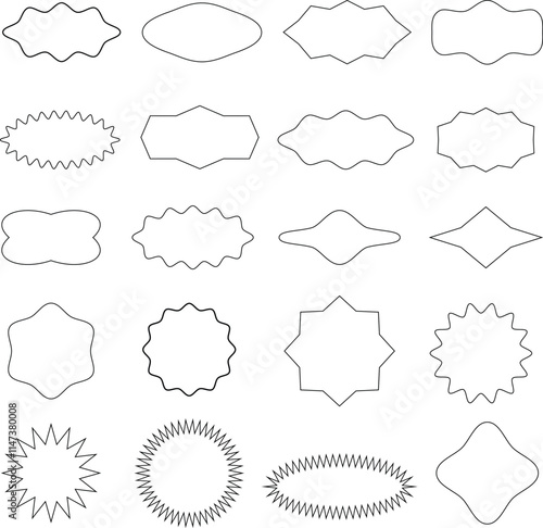 Collection of Unique Shapes, This collection is unique and eye-catching shapes for logos, icons, badges and decorative elements.