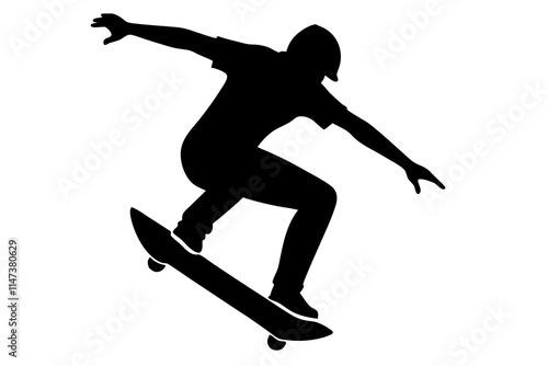 skateboarder silhouette vector