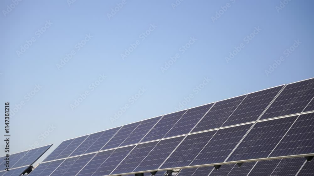 Solar power plant(solar cell) on summer season, hot climate causes increased power production, Alternative energy to conserve the world's energy, Photovoltaic module idea for clean energy production. Solar power plant(solar cell) on summer season, hot climate causes increased power production, Alternative energy to conserve the world's energy, Photovoltaic module idea for clean energy production.