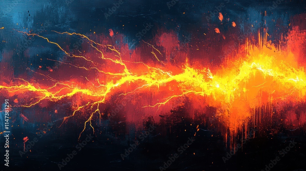 Fiery Crackle: Abstract Inferno Fiery Crackle: Abstract Inferno
