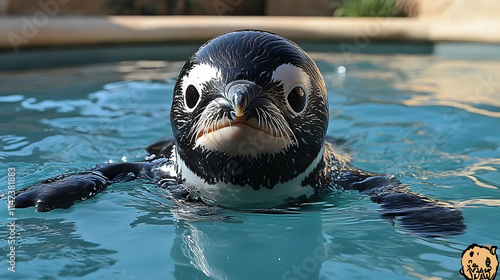 Penguin Swims in Pool: Wildlife Conservation Efforts photo