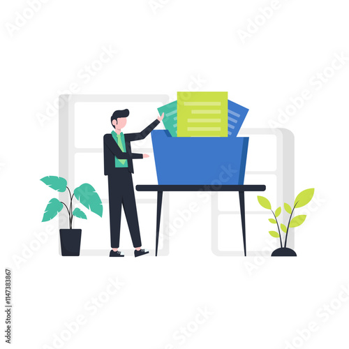 Customer data protection and privacy, vector illustration, landing page, ui, website, mobile app, social media, poster, flyer, article, and banner