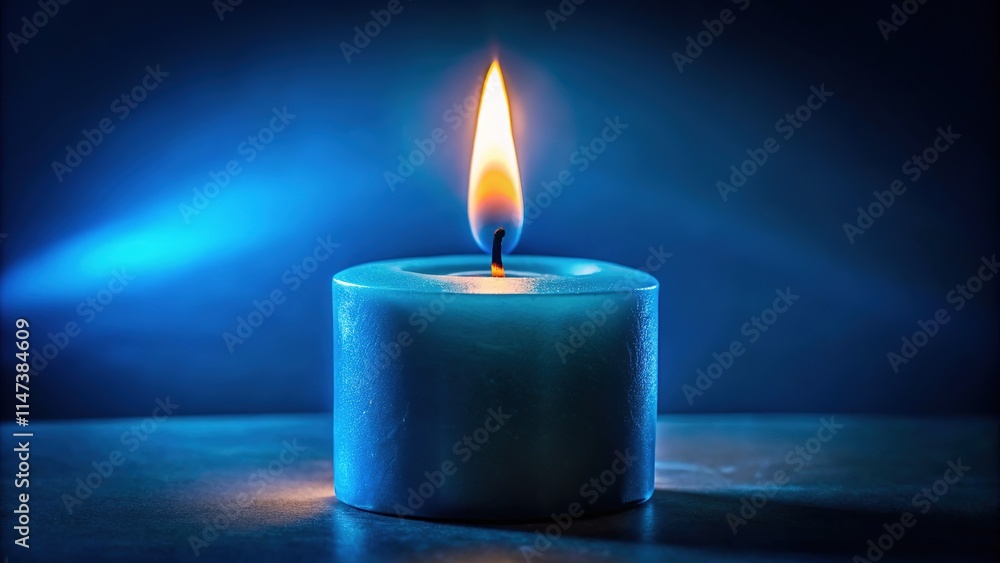 Burning Blue Candle Close-up Minimalist Burning Blue Candle Close-up Minimalist