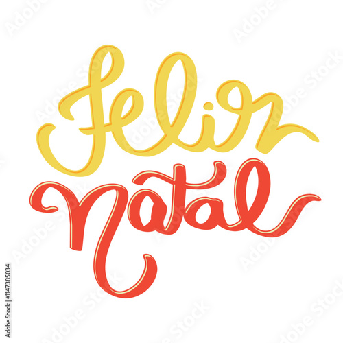 Lettering Handwritten Feliz Natal