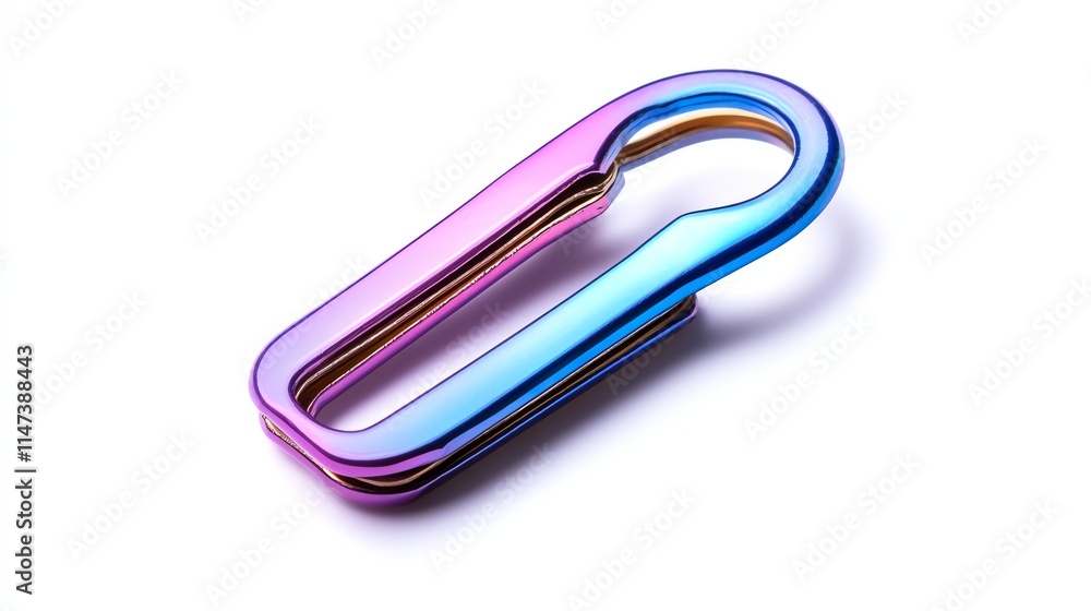 Colorful paperclip on a white isolate background Colorful paperclip on a white isolate background