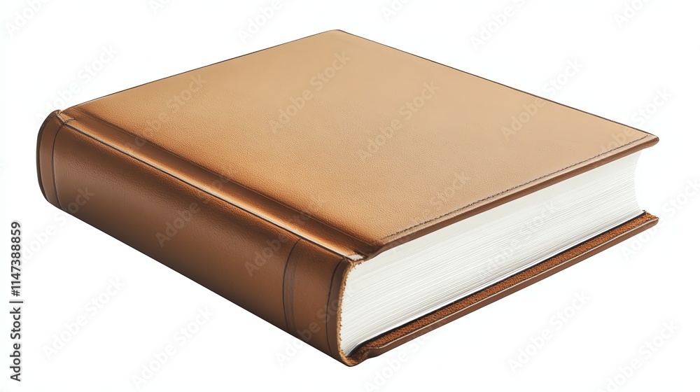 Closed brown leather book on white isolate background. Closed brown leather book on white isolate background.
