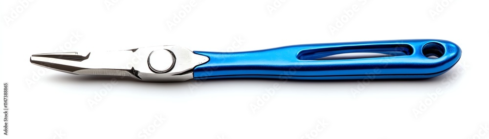 Blue pliers on a white isolated background. Blue pliers on a white isolated background.