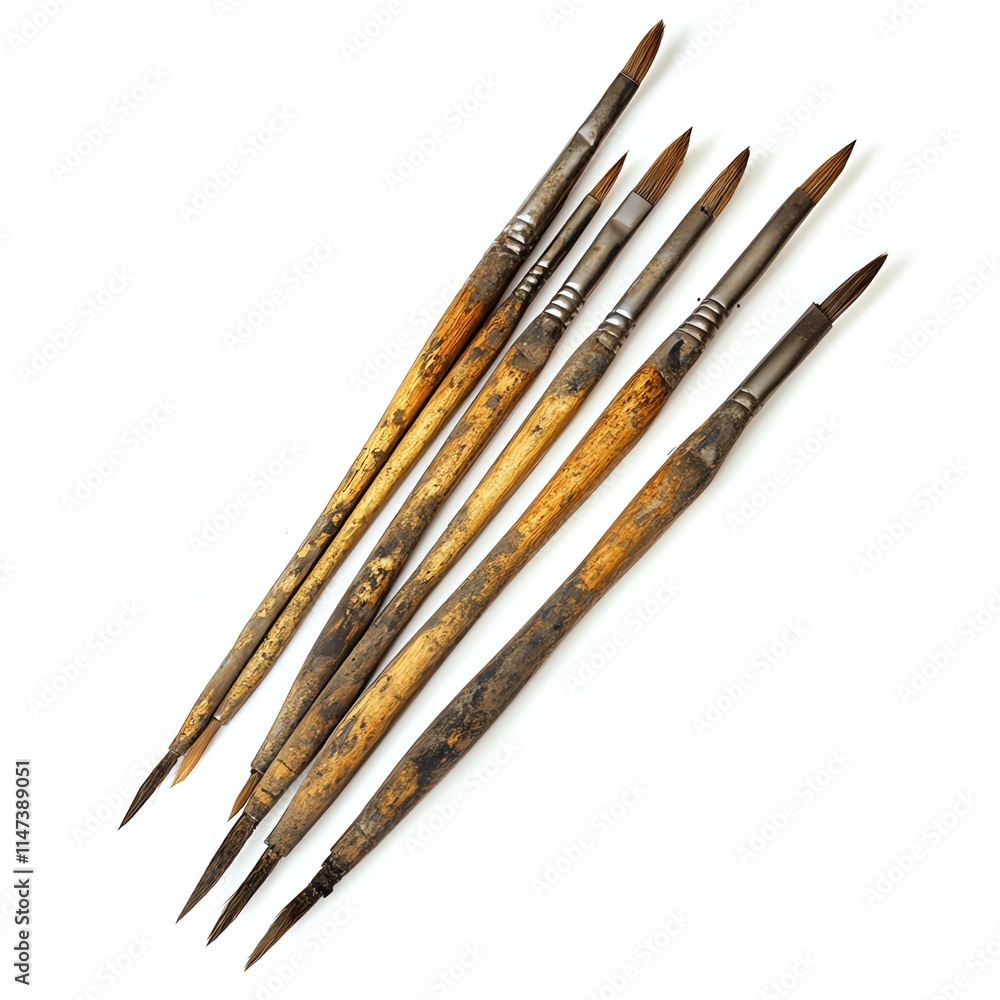Artistic paintbrushes on white isolate background. Artistic paintbrushes on white isolate background.