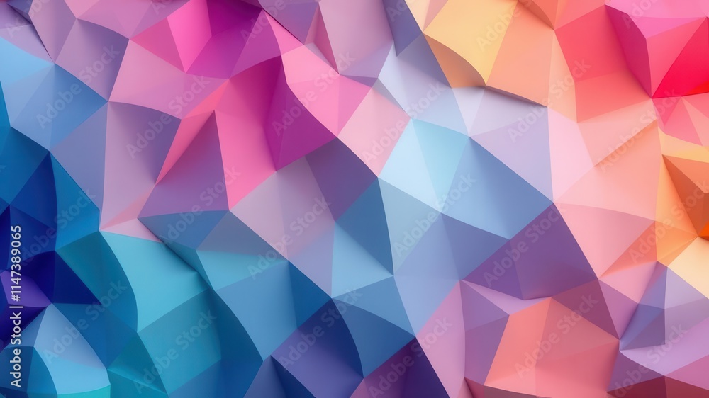 Obraz premium 3D abstract geometric shapes in vibrant colors forming an intricate computer graphic background art wallpaper, background, graphic, 3D
