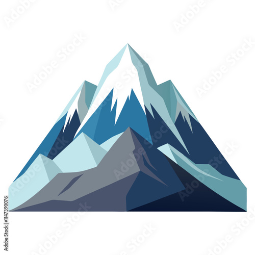 Christmas Snow Capped Mountain Vector Illustration for Holiday and Winter Landscape Design