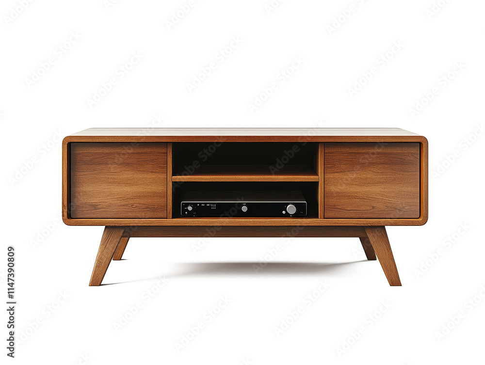 Obraz premium Realistic 3d design of real TV table basic style