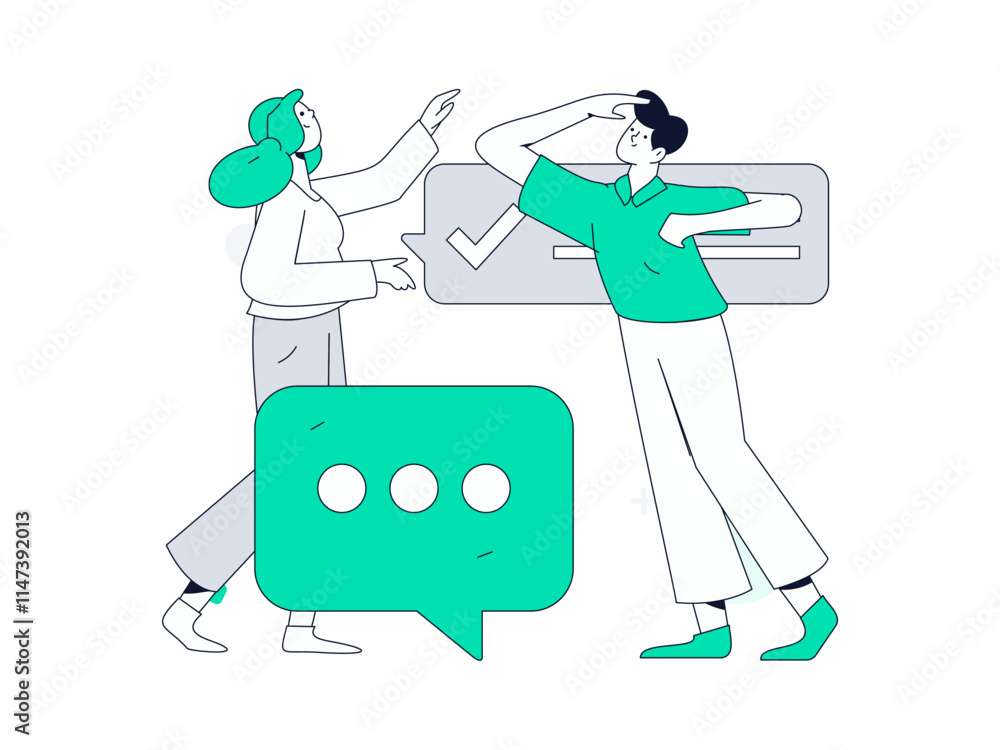 Communicate with consultants flat vector character concept operation hand drawn illustration
Communicate with consultants flat vector character concept operation hand drawn illustration