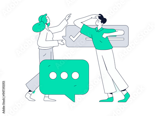 Communicate with consultants flat vector character concept operation hand drawn illustration
