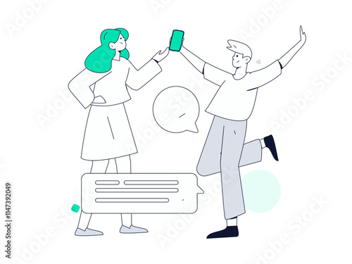 Communicate with consultants flat vector character concept operation hand drawn illustration
