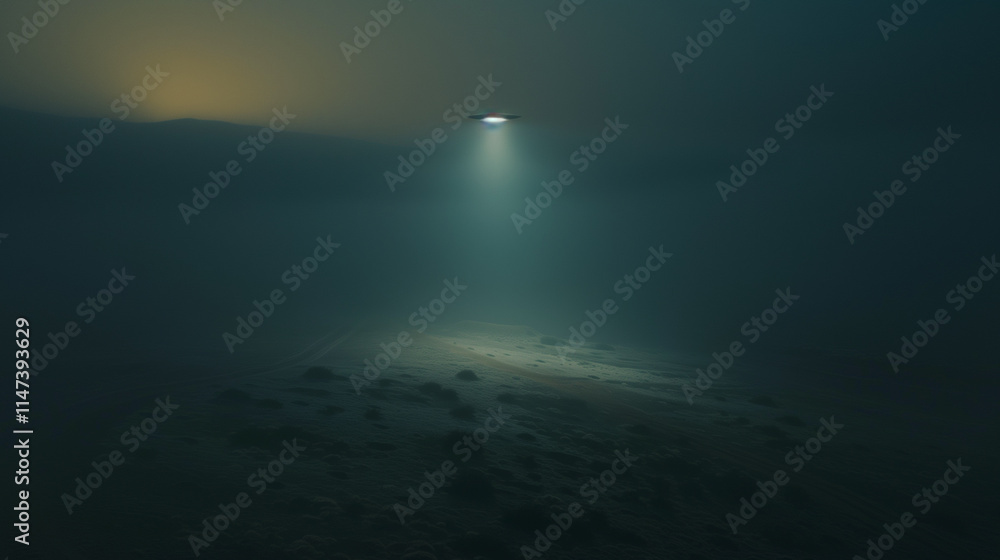 Fototapeta premium UFO over a desert