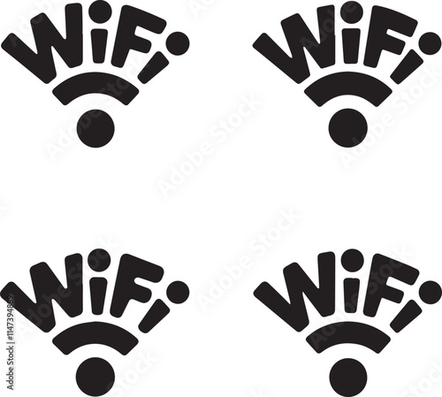 vector silhouette of a wi fi icon design on a white background