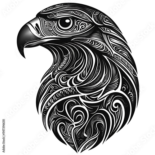 Wallpaper Mural Ornate Black and White Eagle Head Profile Design. Torontodigital.ca