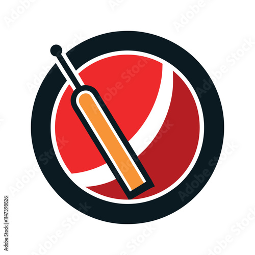 A dynamic cricket-themed mascot logo featuring a bold bat and ball design, symbolizing energy and excitement, with vibrant colors to capture the spirit of the sport.