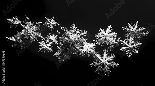 Winter flurry: mesmeric 3d illustration depicting descending festive snowflakes. Brumal. Illustration