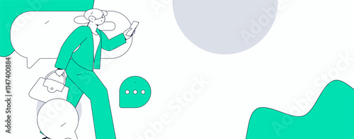 Communicate with consultants flat vector character concept operation hand drawn illustration
