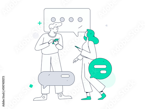 Communicate with consultants flat vector character concept operation hand drawn illustration
