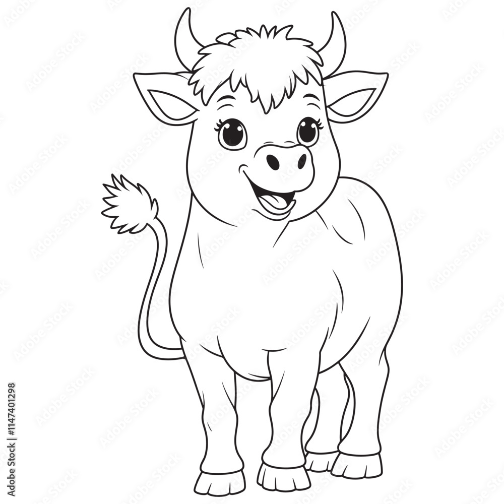 Artistic cow logo icon line art vector illustration with detailed horns and head Artistic cow logo icon line art vector illustration with detailed horns and head