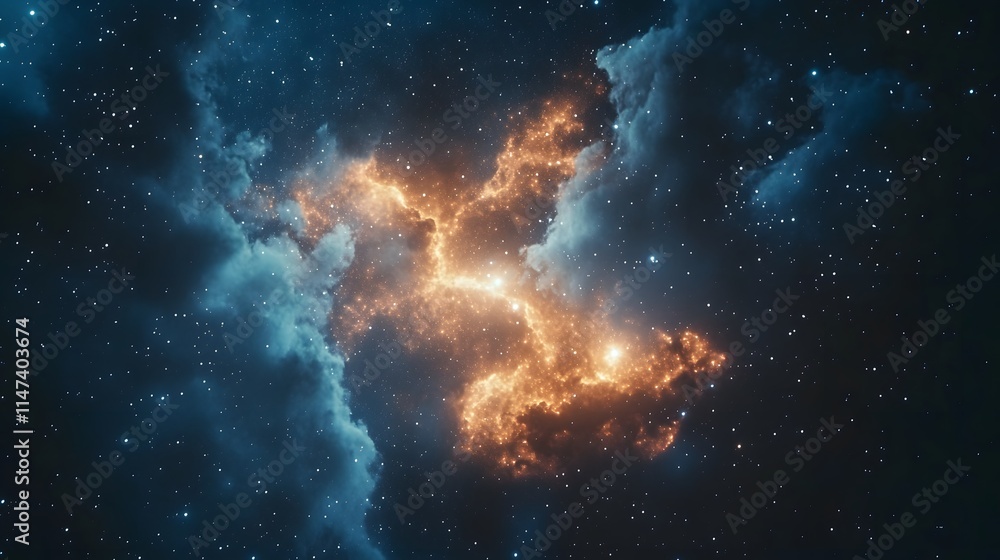 Fototapeta premium Stunning cosmic explosion in deep space astrophysics visualization universe dark environment celestial concept