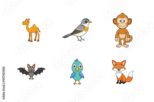 Animal Cartoon Character Vector Illustrations - Cute and Creative Designs photo