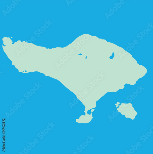 Bali island map, traveling in Indonesia guide. vector element illustration