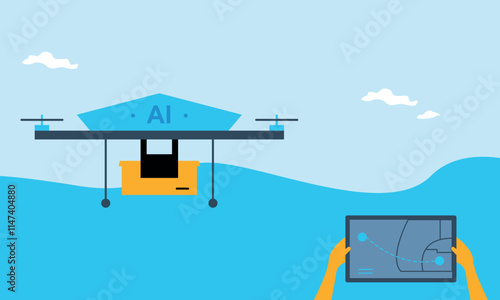 AI drone delivery concept