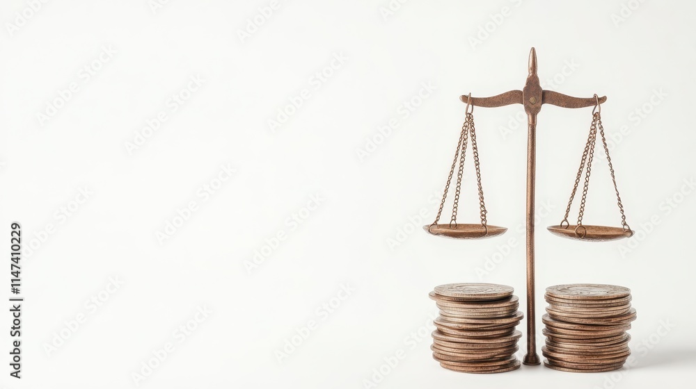custom made wallpaper toronto digitalA balance scale rests between two stacks of coins, symbolizing justice, fairness, and the relationship between wealth and equity.