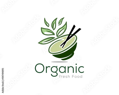 organic food menu restaurant logo design template illustration inspiration