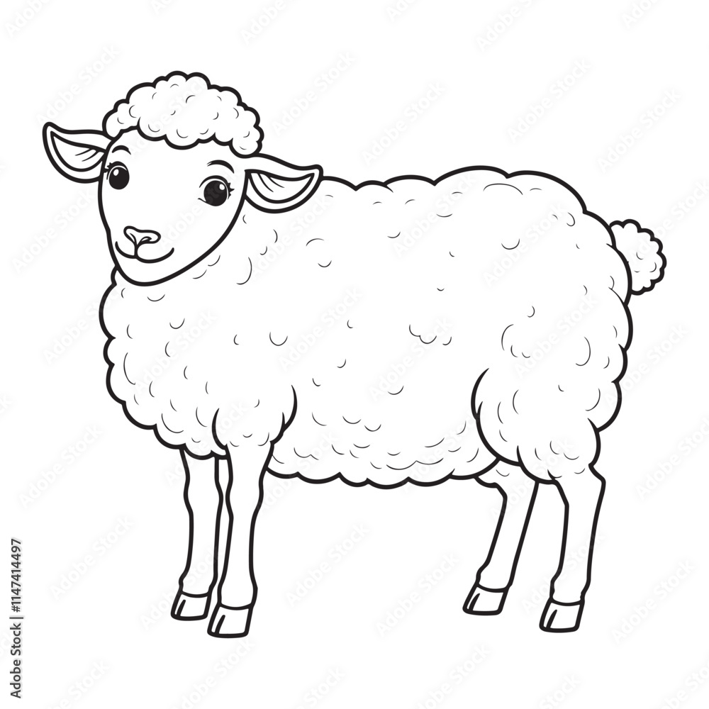 sheep line art vector, Sheep silhouette isolated on white background. Vector illustration sheep line art vector, Sheep silhouette isolated on white background. Vector illustration