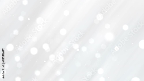 Abstract white motion background with soft white particles floating around. Blur the Slow motion white bokeh
