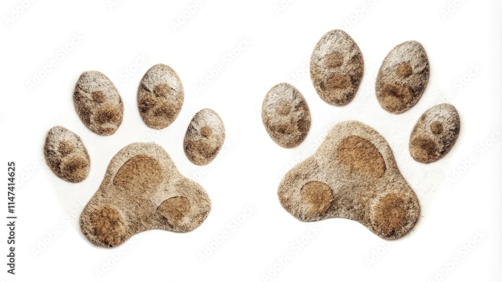 Animal footprint on white background Animal footprint on white background