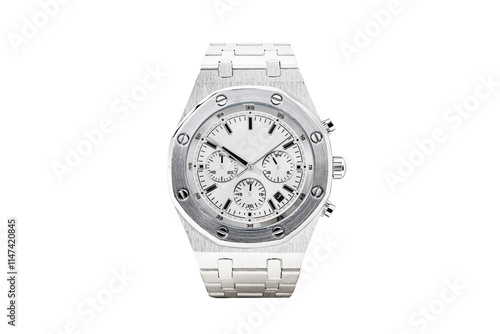 Luxury watch isolated on white background. With clipping path for artwork or design. White