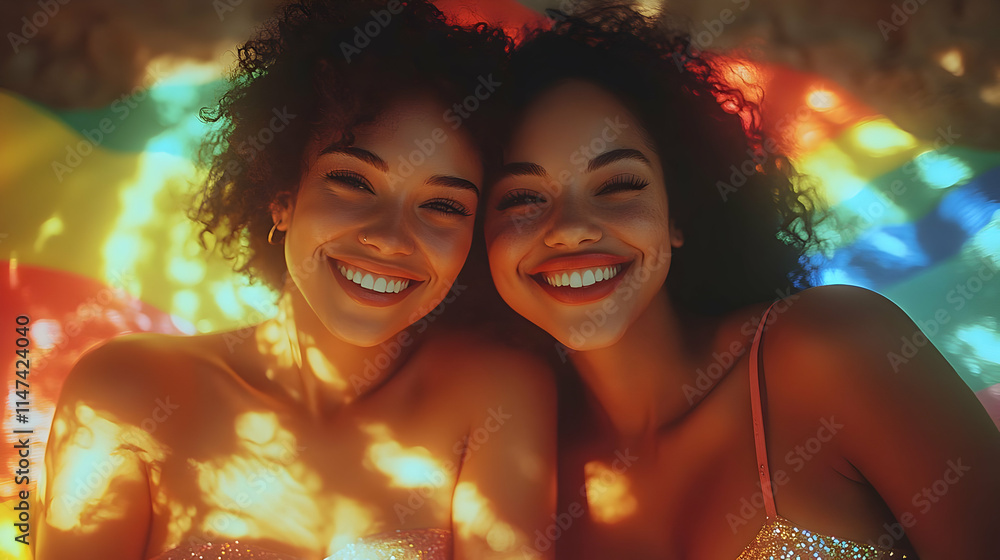 Radiant Smiles: Two Women Share Joyful Moments Radiant Smiles: Two Women Share Joyful Moments