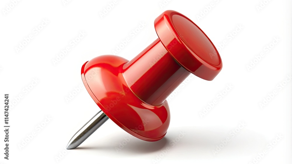 Red push pin isolated on a white background Red push pin isolated on a white background