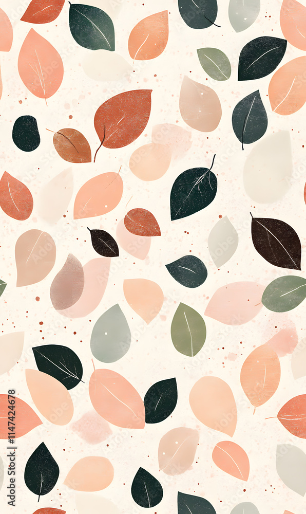 Fototapeta premium floral flower and leaf elements modern doodle illustrator seamless pattern for wallpaper or background